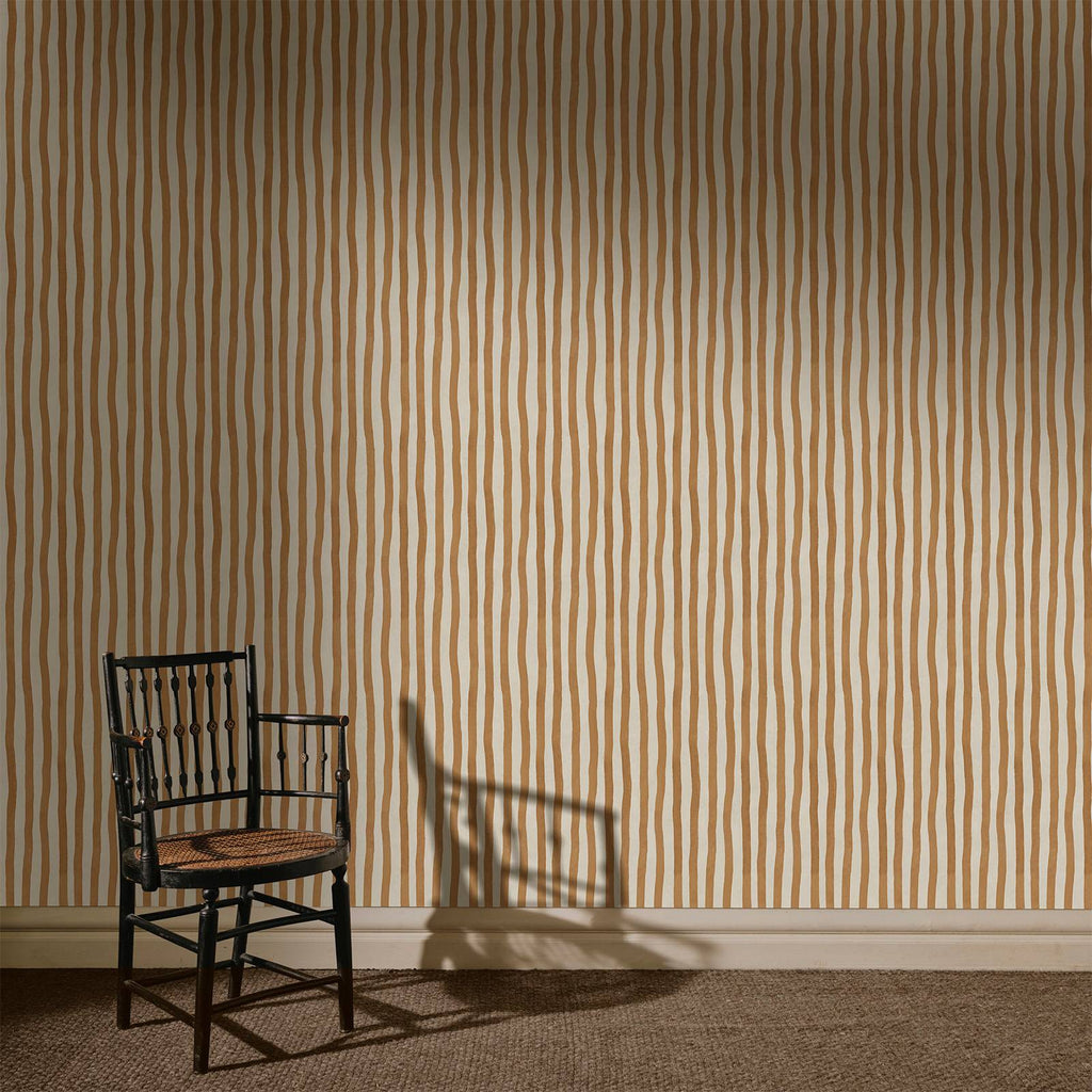 ARTIST'S STRIPE Wallpaper - Amber