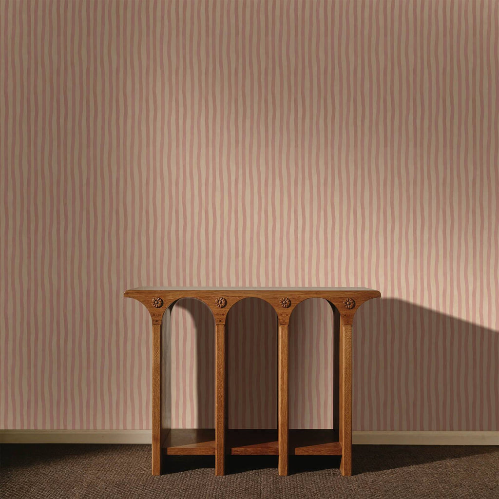 ARTIST'S STRIPE Wallpaper - Sakura & Astrantia