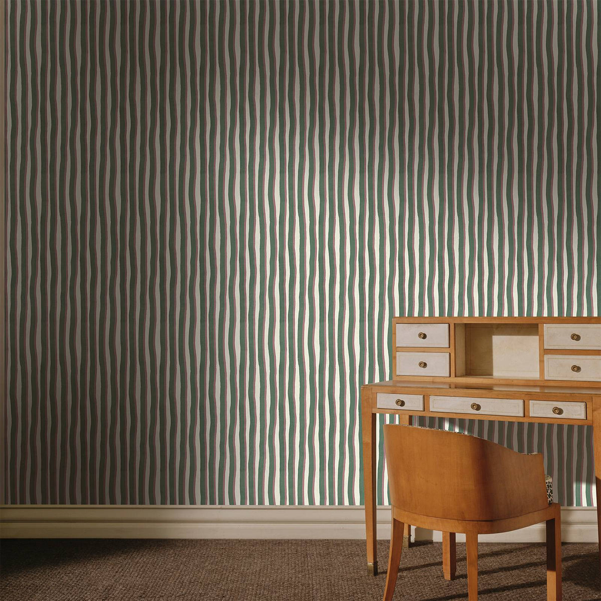 ARTIST'S SHADOW STRIPE Wallpaper - Hedera & Hosta