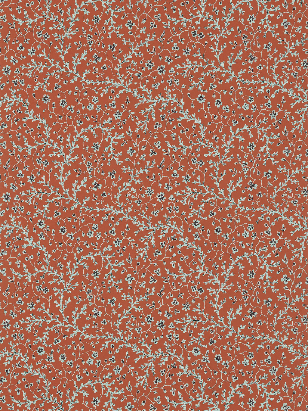 Fleurs de corail wallpaper in Terracotta