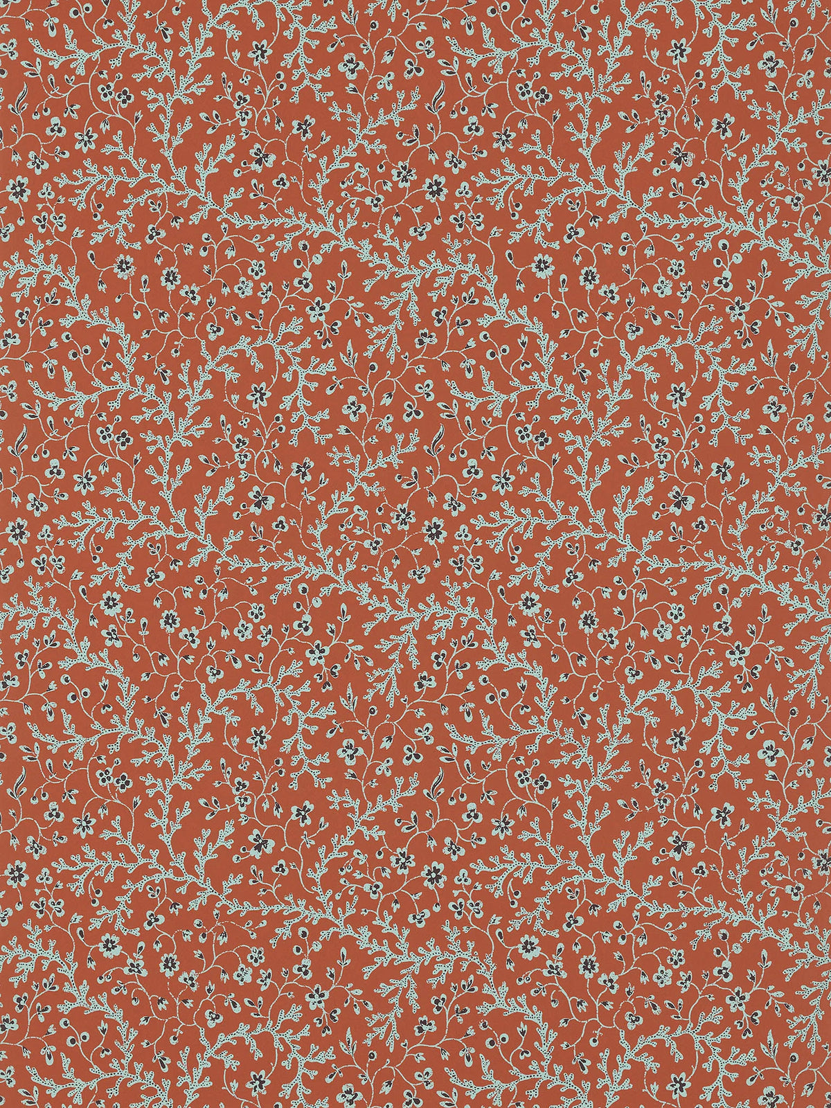 Fleurs de corail wallpaper in Terracotta