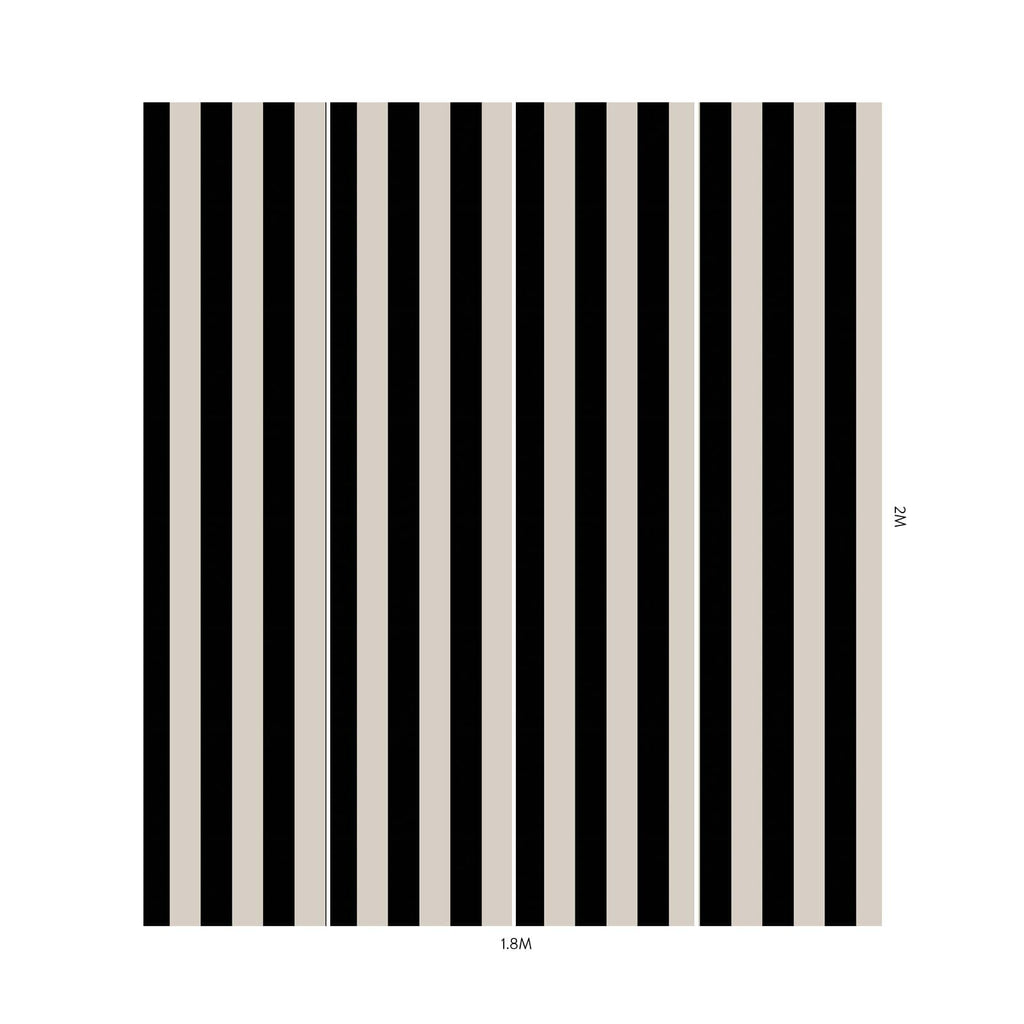 MONO STRIPE Wallpaper - Off Black/Oyster