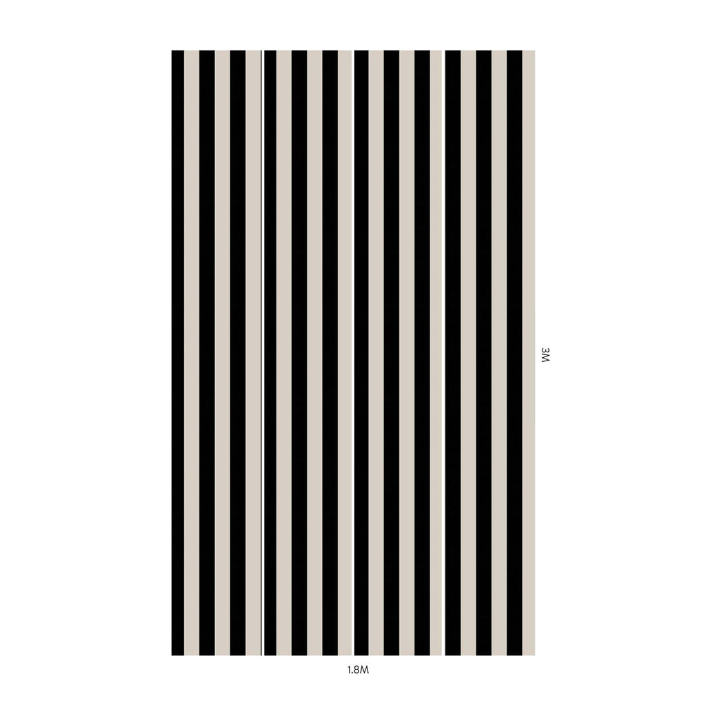 MONO STRIPE Wallpaper - Off Black/Oyster