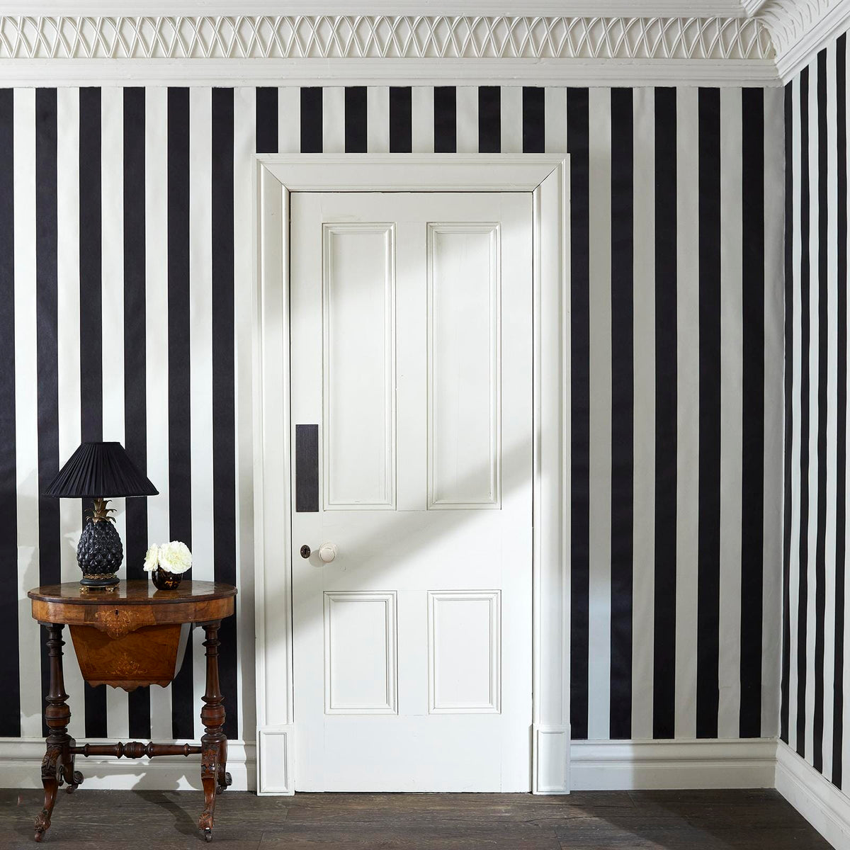MONO STRIPE Wallpaper - Off Black/Oyster