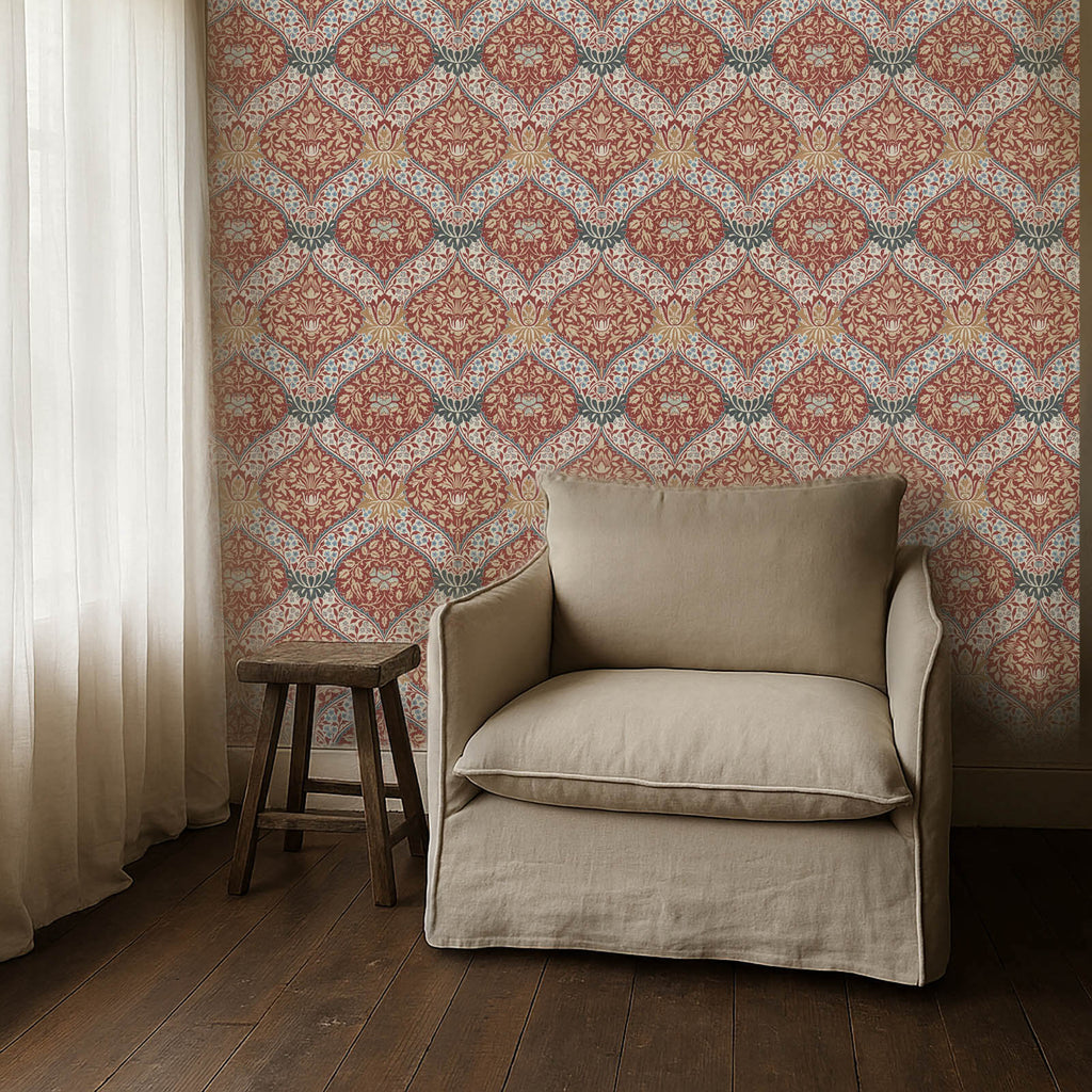 Norbury in Slate/Madder by Morris & Co.