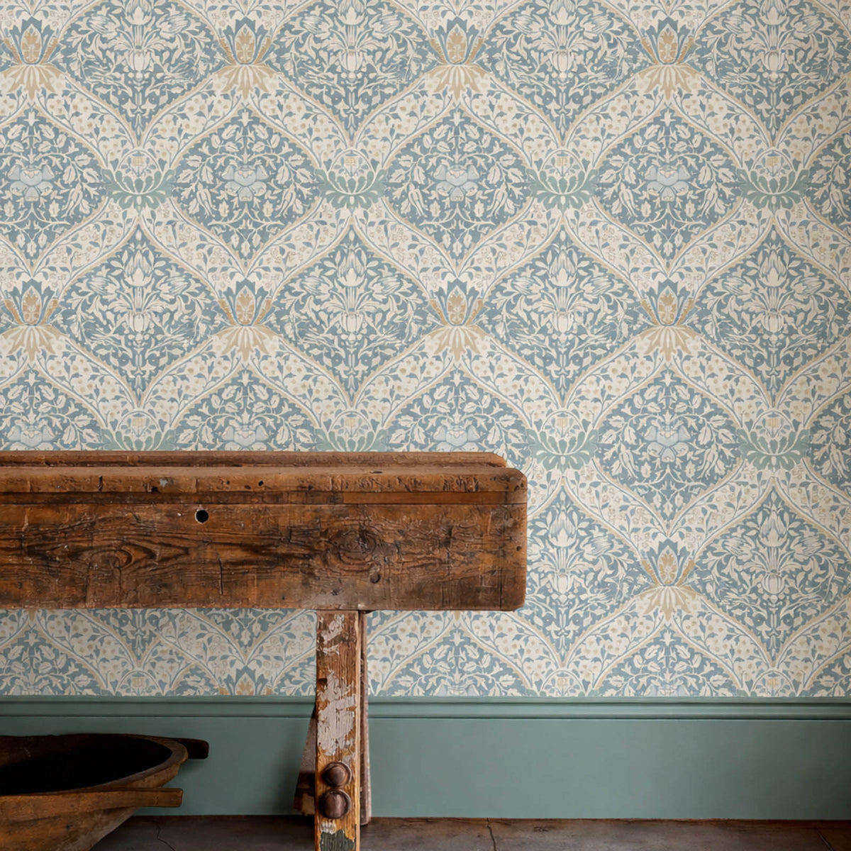 Norbury in Woad/Linen by Morris & Co.