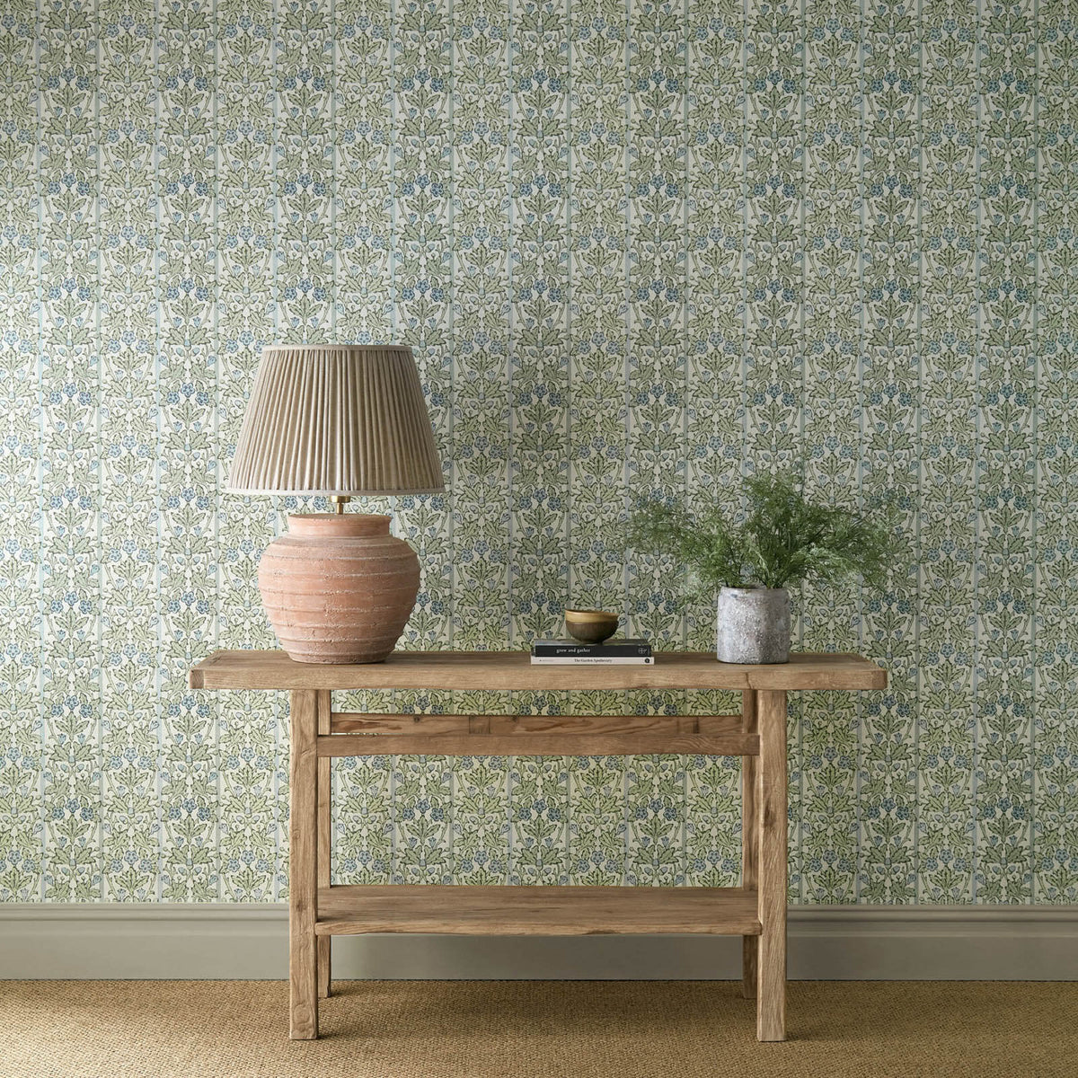 Oak & Blossom in Thyme/Woad by Morris & Co.