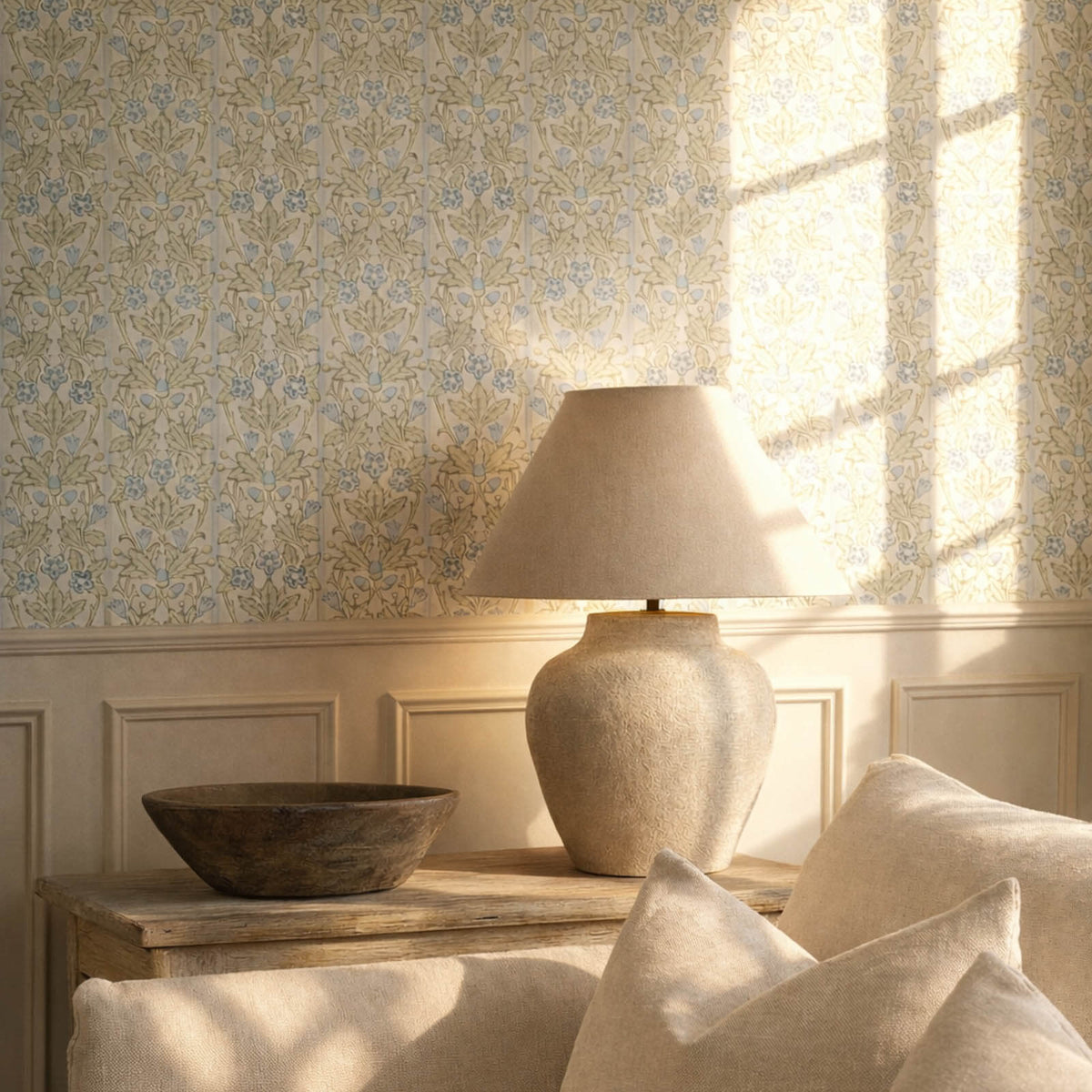 Oak & Blossom in Thyme/Woad by Morris & Co.