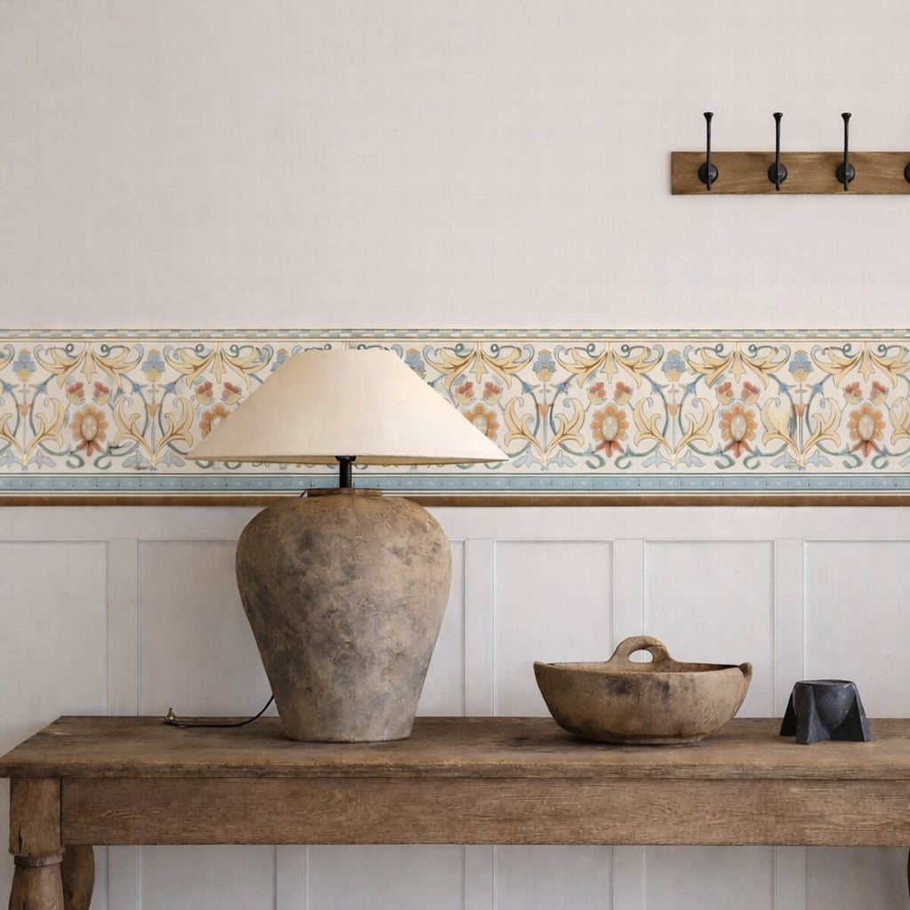 Ornamental Frieze in Linen/Woad by Morris & Co.