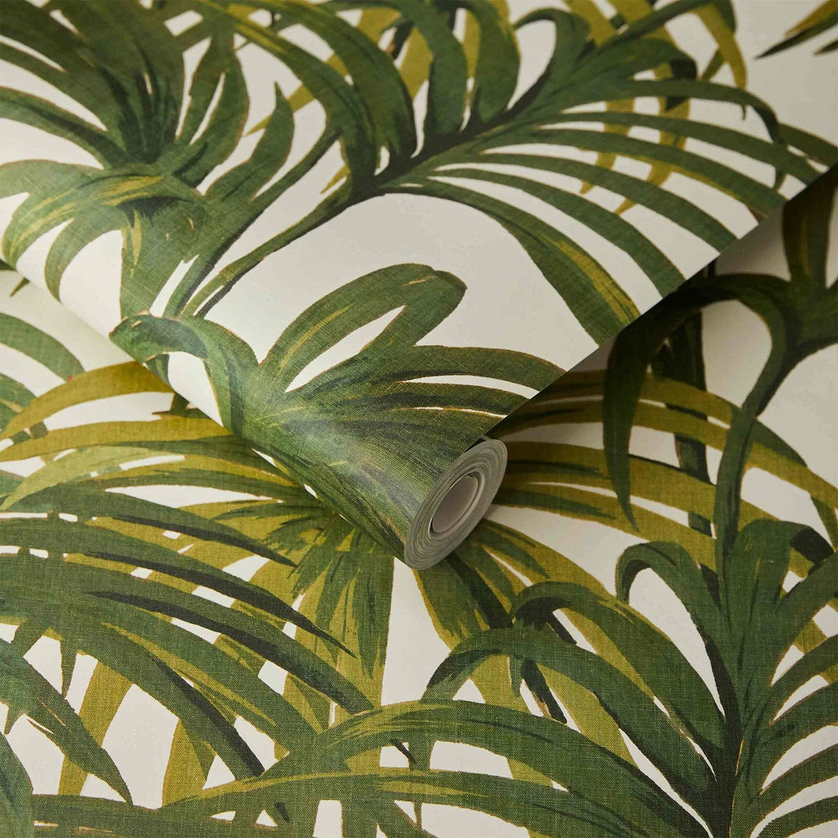 PALMERAL Wallpaper - Off White & Green