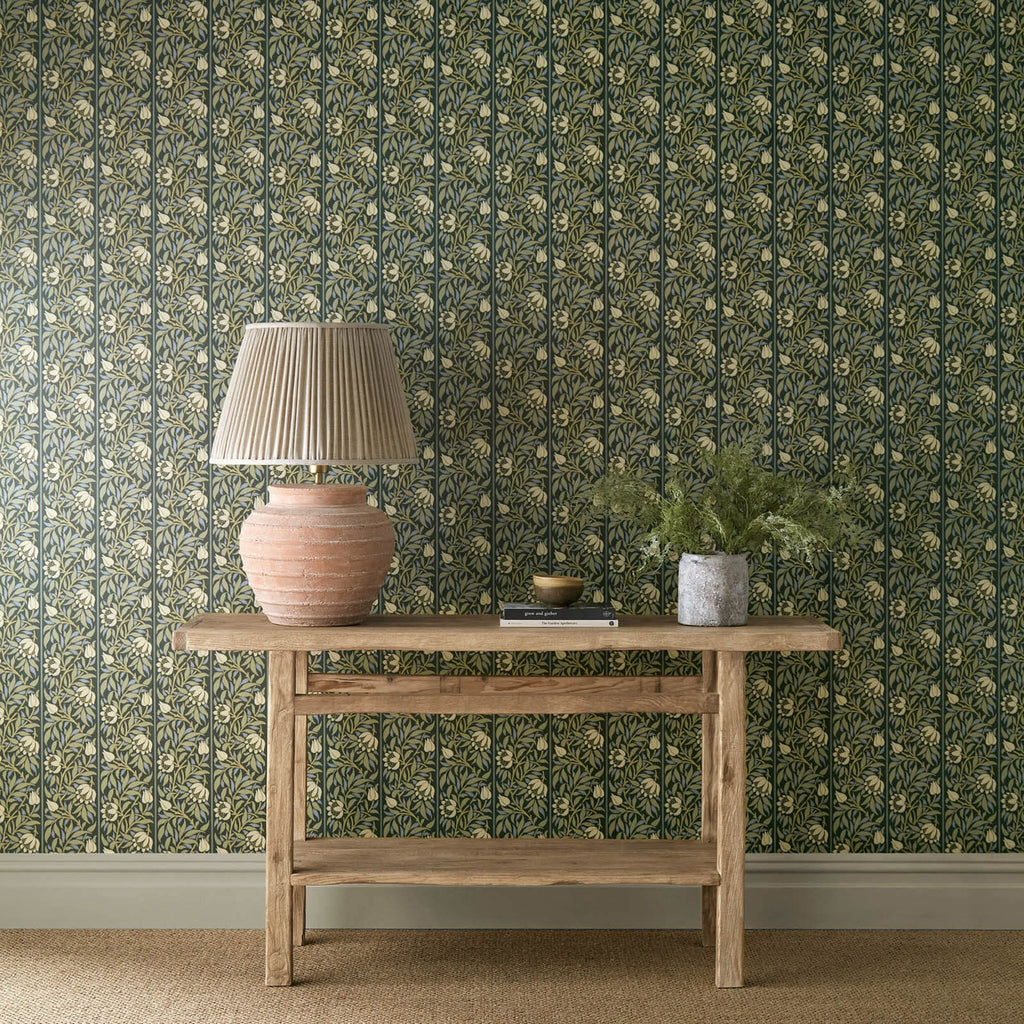 Peony Trellis in Bayleaf/Slate by Morris & Co.