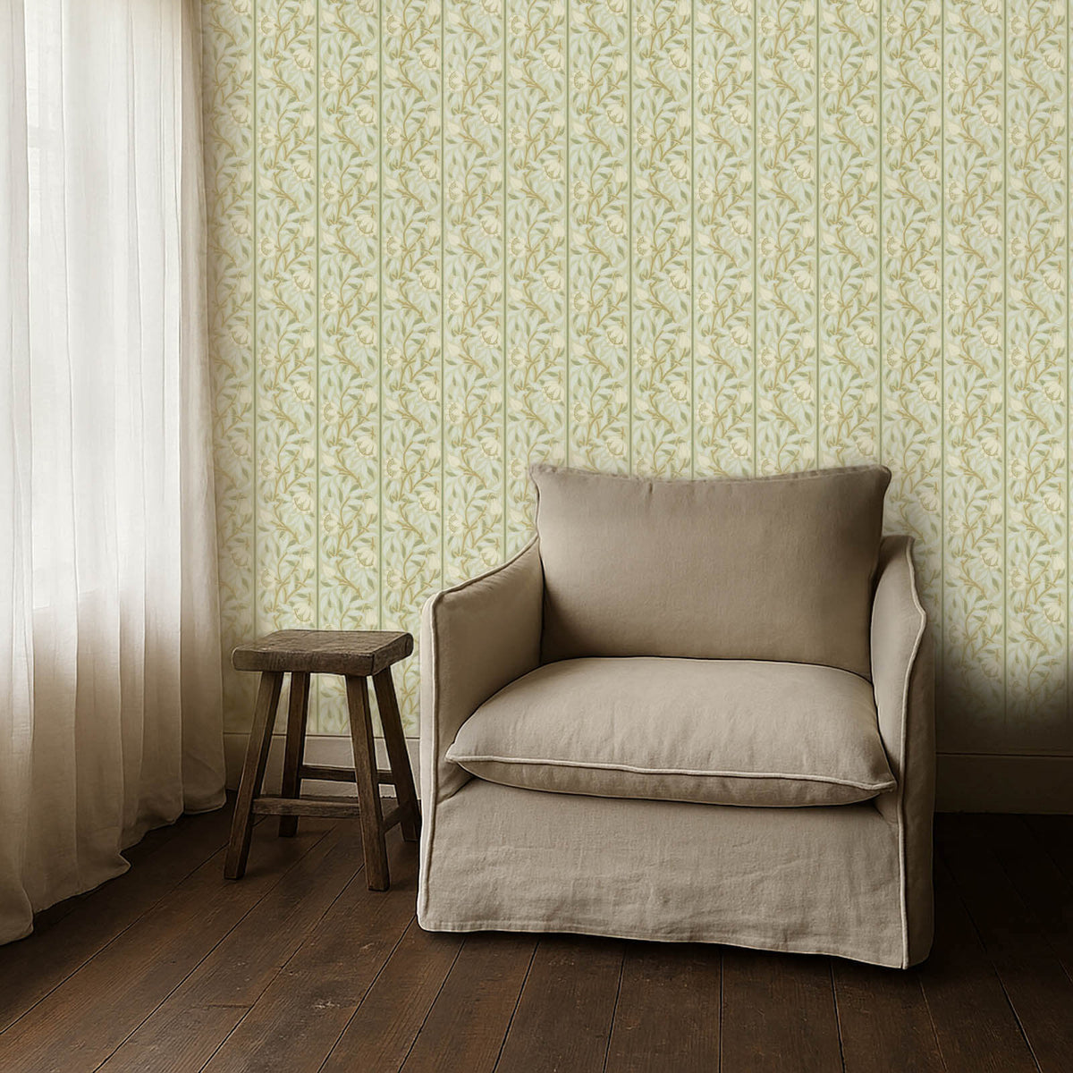 Peony Trellis in Sage by Morris & Co.