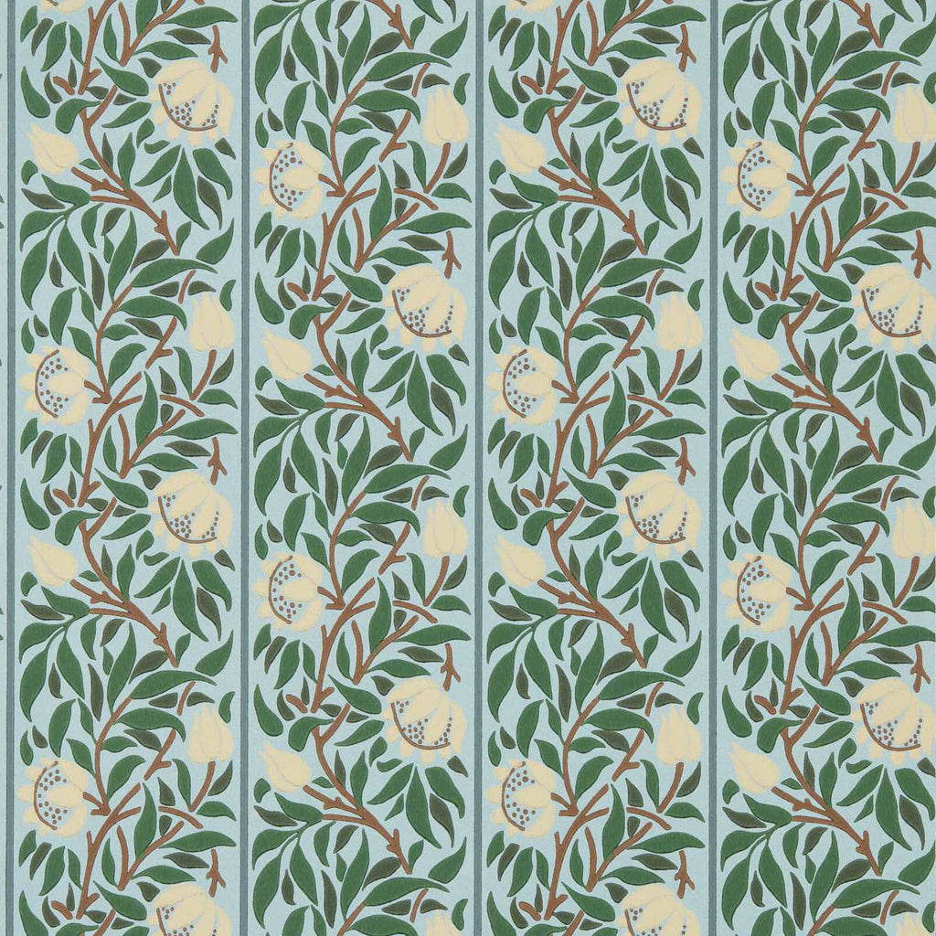 Peony Trellis in Soft Blue/Nettle by Morris & Co.