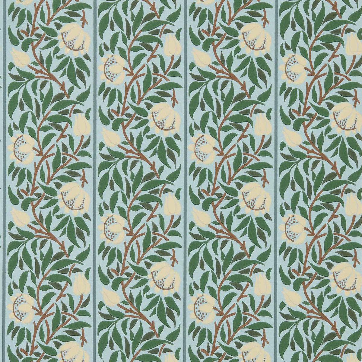 Peony Trellis in Soft Blue/Nettle by Morris & Co.