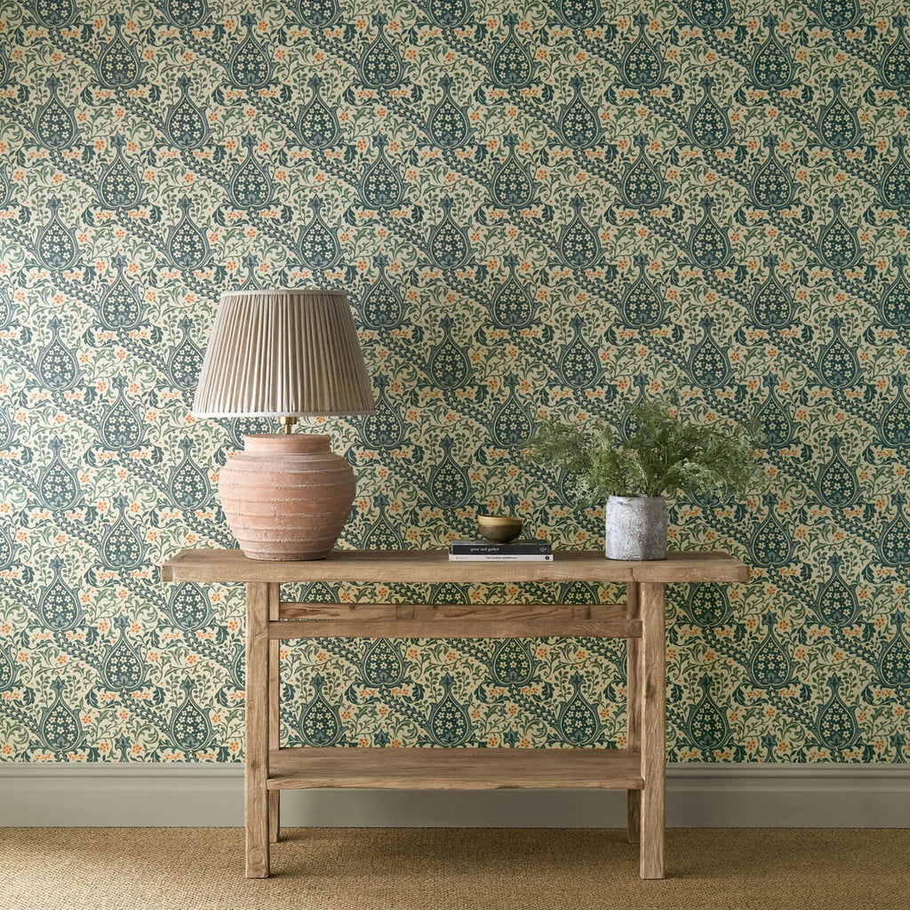 Persian Tulip in Teal by Morris & Co.