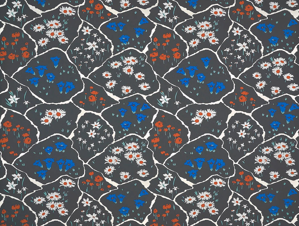 Champ fleuri wallpaper in Fusain
