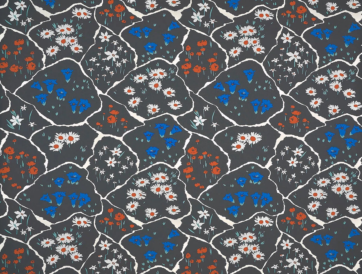Champ fleuri wallpaper in Fusain