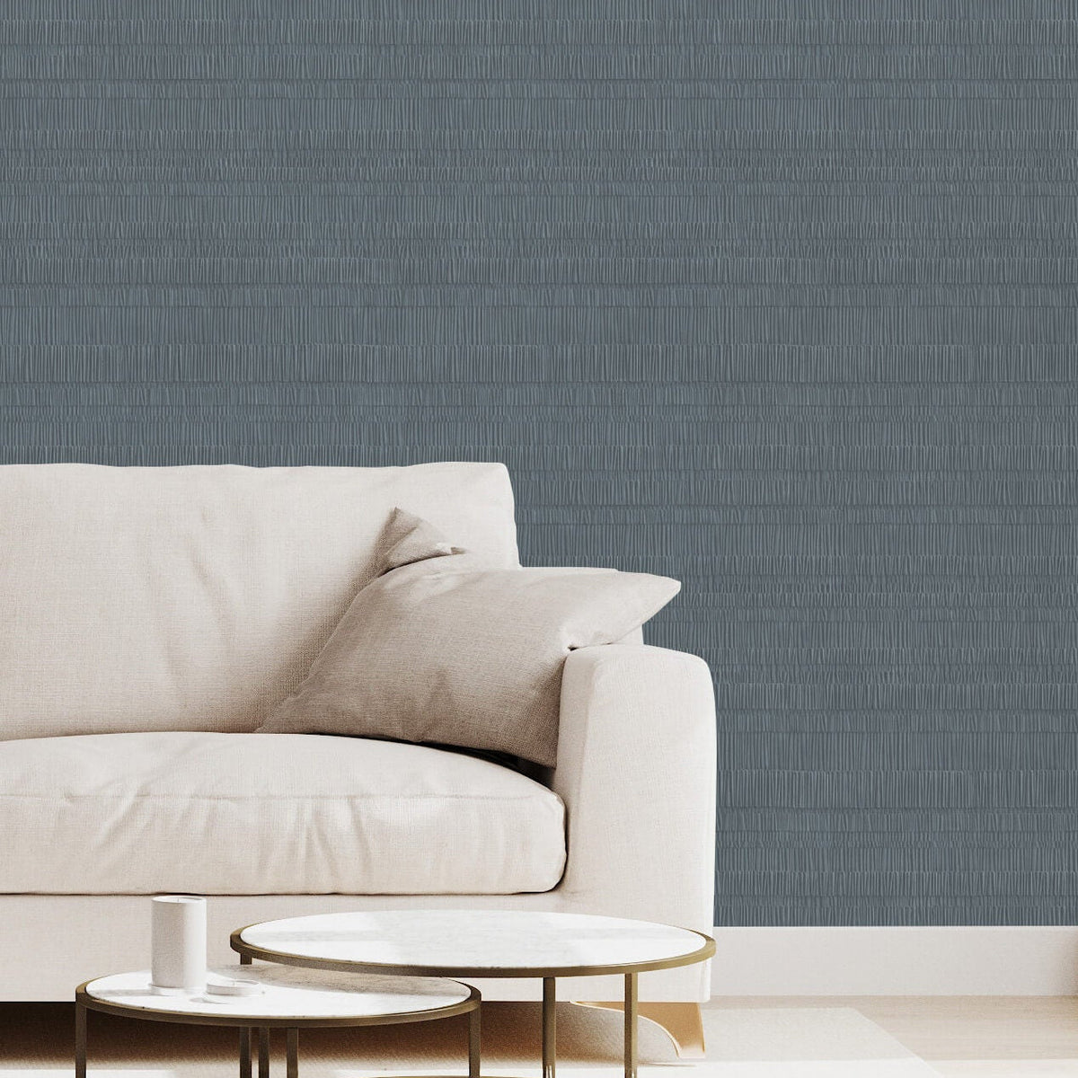 Pleated Origami Texture Wallpaper - Blue room view