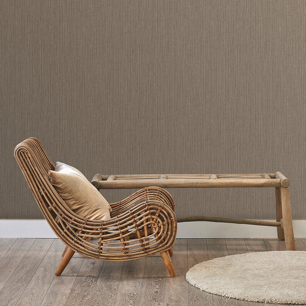 Sienna Strand Texture Wallpaper - Roasted Cashew room view