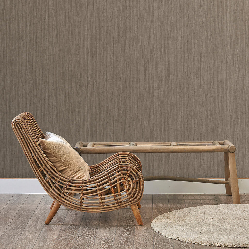 Sienna Strand Texture Wallpaper - Roasted Cashew room view