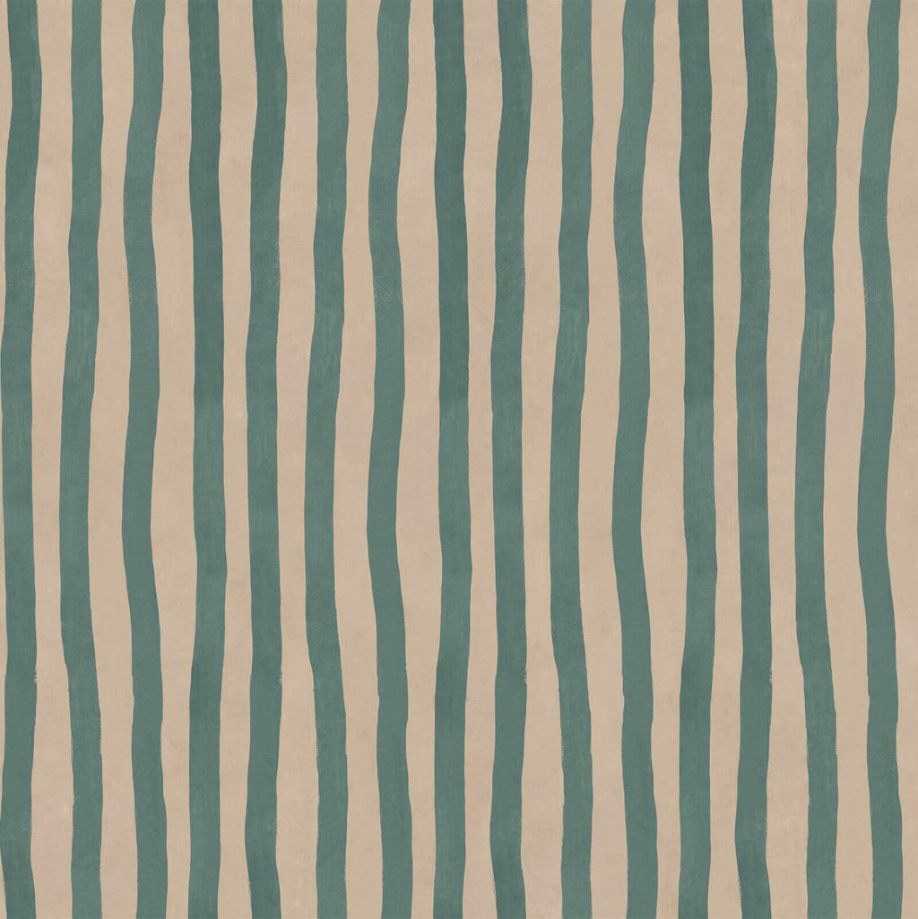 ARTIST'S STRIPE Wallpaper - Euphorbia & Alabaster