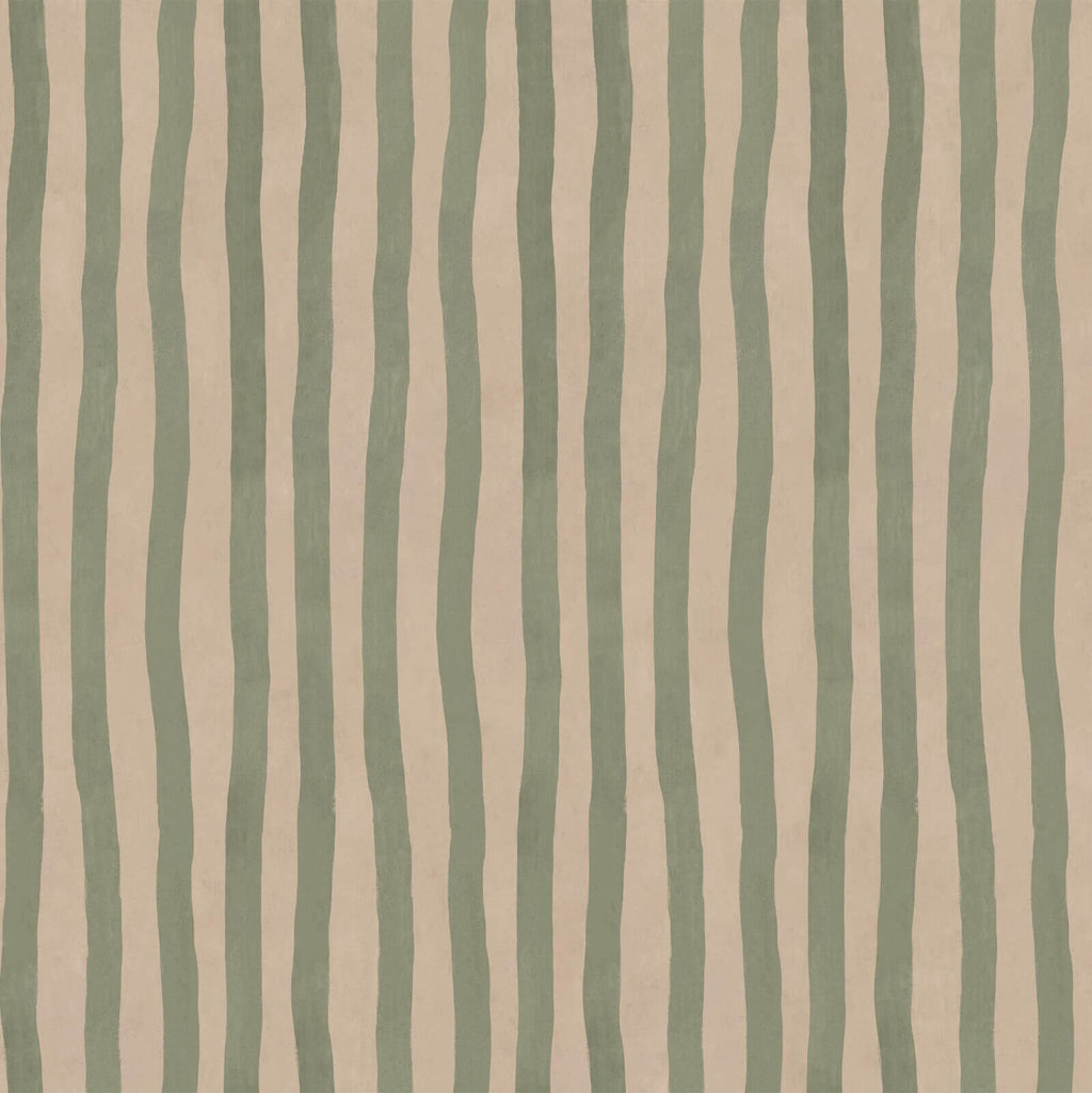 ARTIST'S STRIPE Wallpaper - Sap & Alabaster