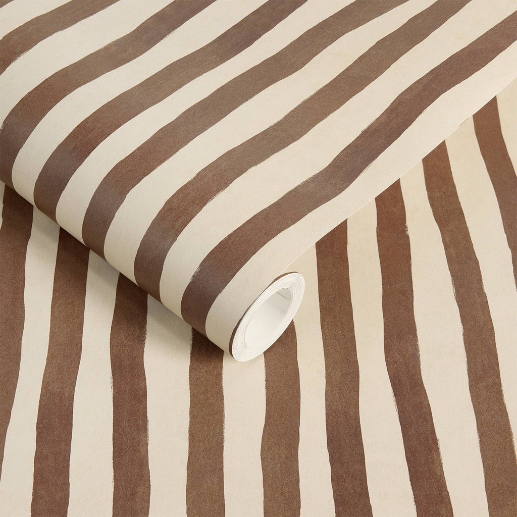ARTIST'S STRIPE Wallpaper - Cocoa