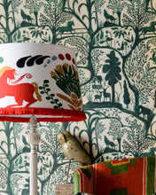 Load image into Gallery viewer, The Enchanted Woodland Green wallpaper lifestyle