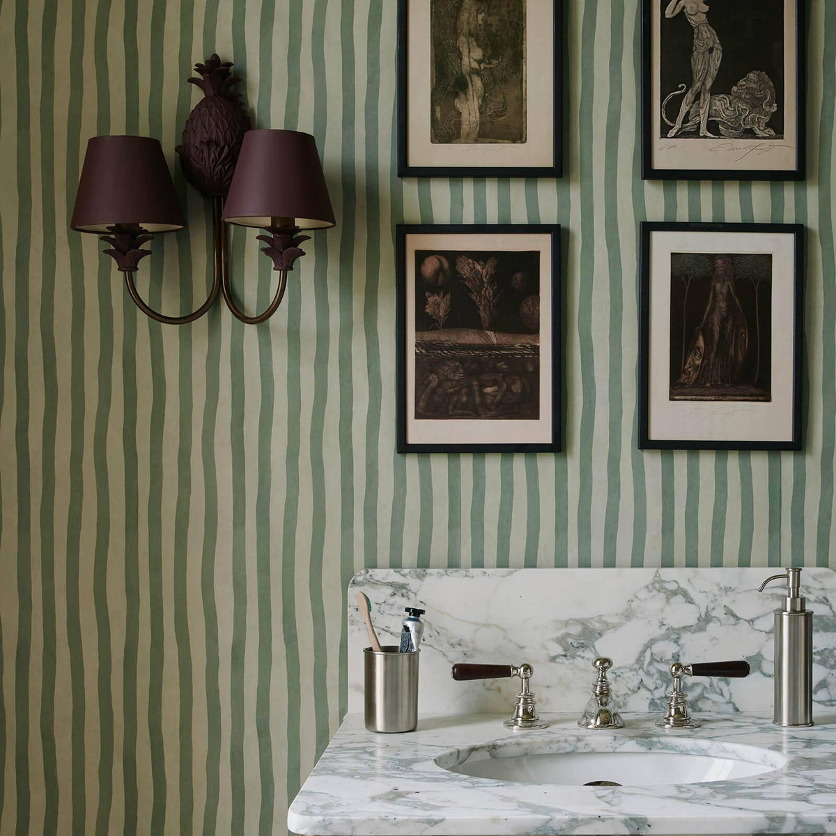 ARTIST'S STRIPE Wallpaper - Opal