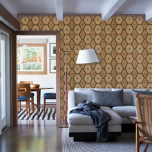 Load image into Gallery viewer, Tuareg Grasscloth Wallpaper by Peter Dunham - Green/Ochre