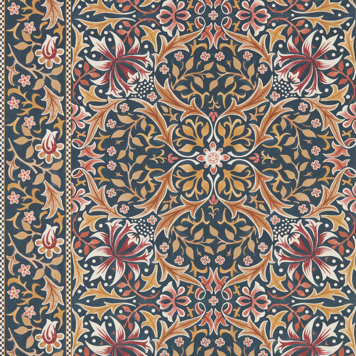 Walthamstow in Indigo/Gold by Morris & Co.