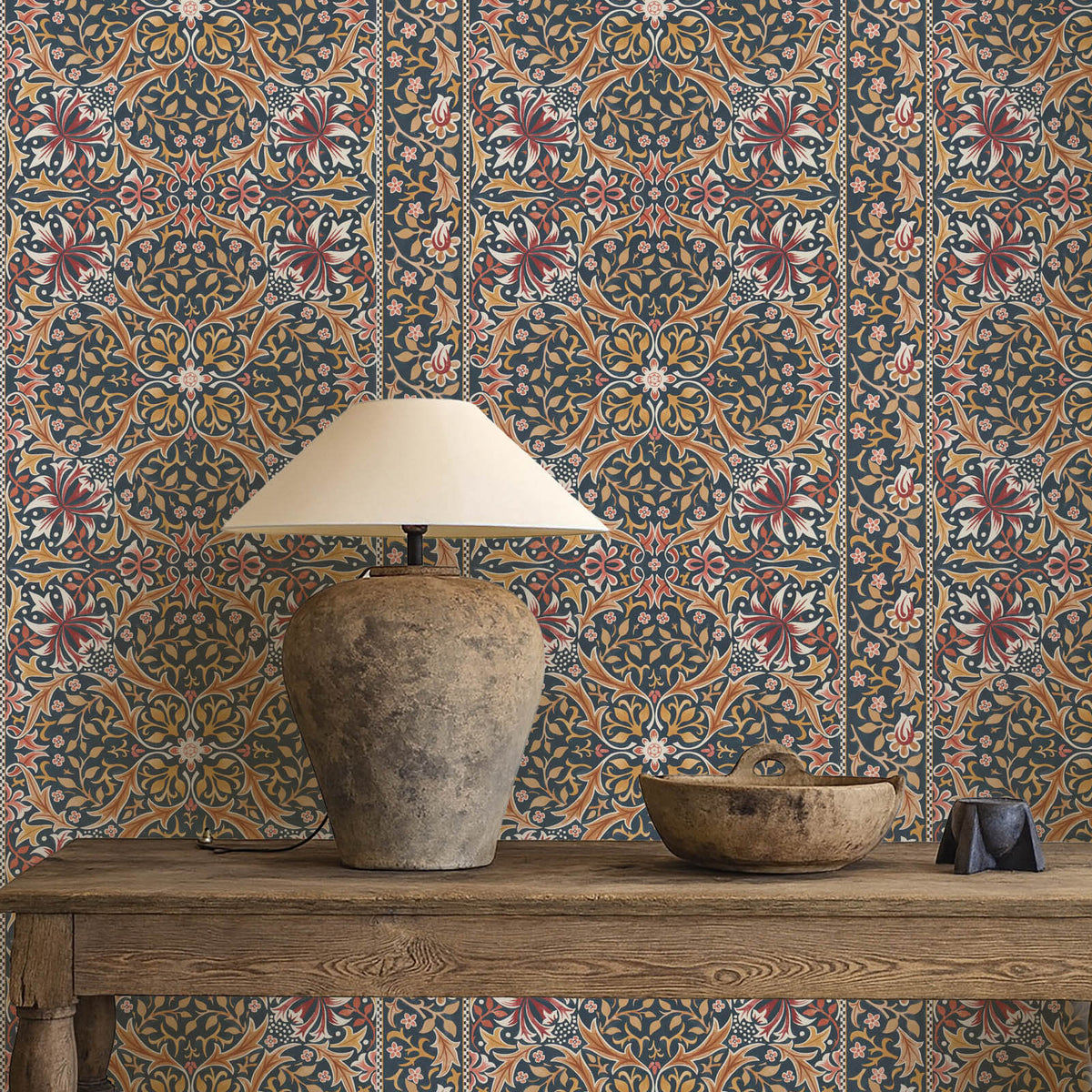 Walthamstow in Indigo/Gold by Morris & Co.