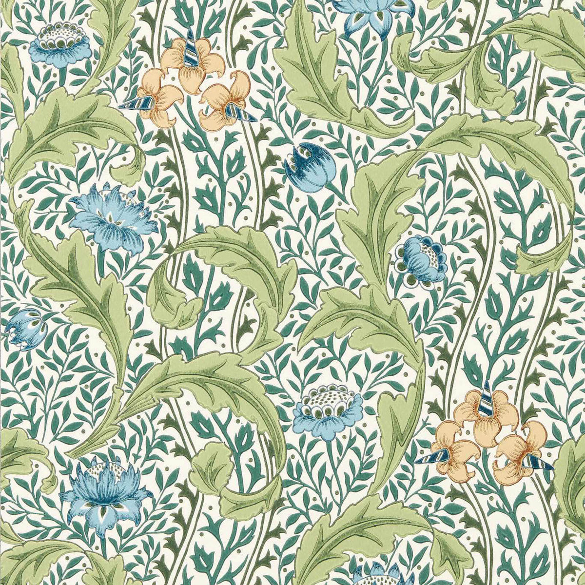 Wild Tulip & Vine in Nettle/Woad by Morris & Co.