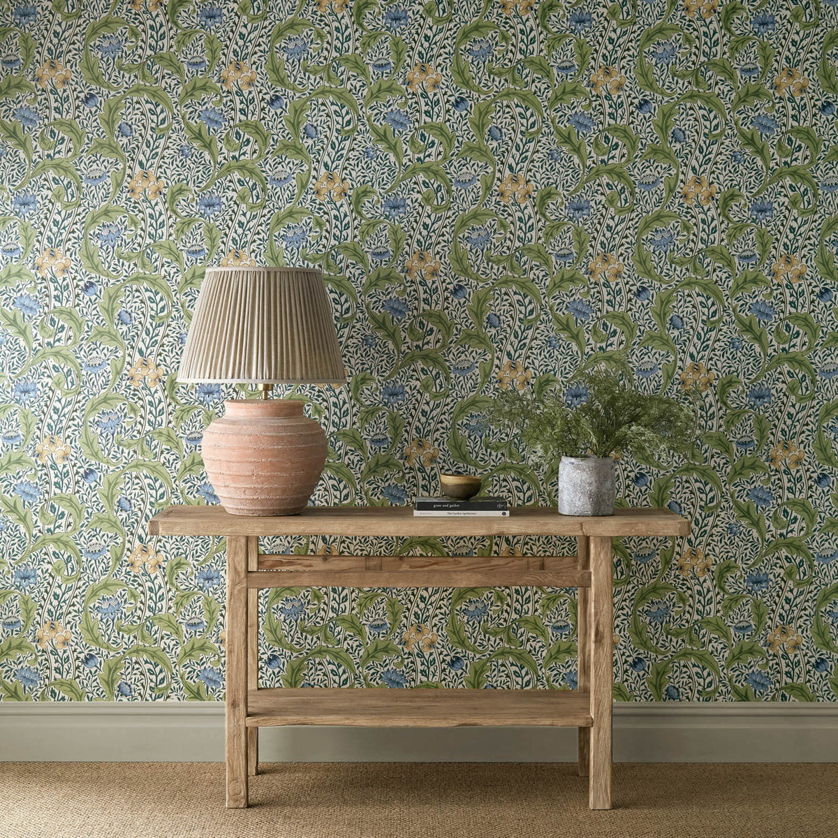 Wild Tulip & Vine in Nettle/Woad by Morris & Co.