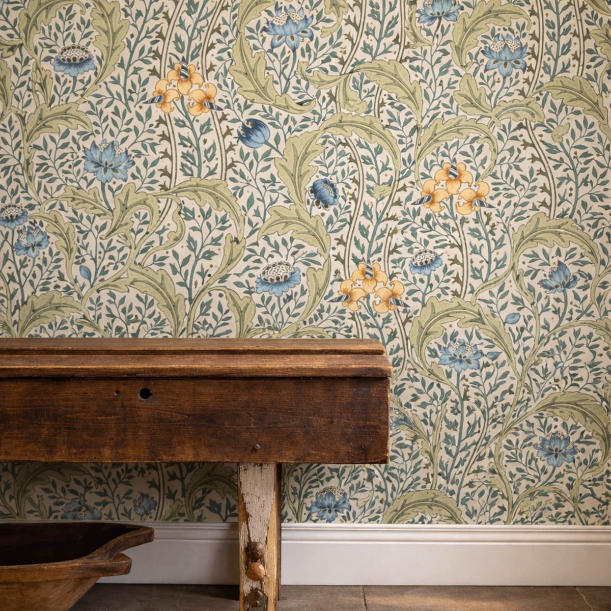 Wild Tulip & Vine in Nettle/Woad by Morris & Co.