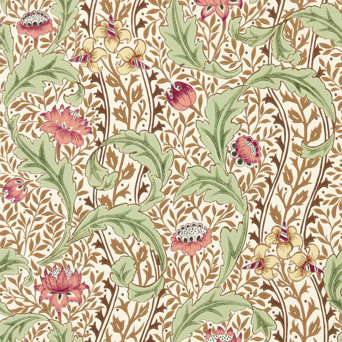 Wild Tulip & Vine in Rose/Linen by Morris & Co.