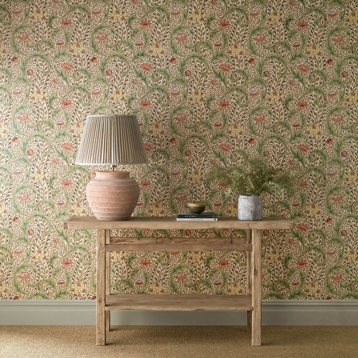 Wild Tulip & Vine in Rose/Linen by Morris & Co.