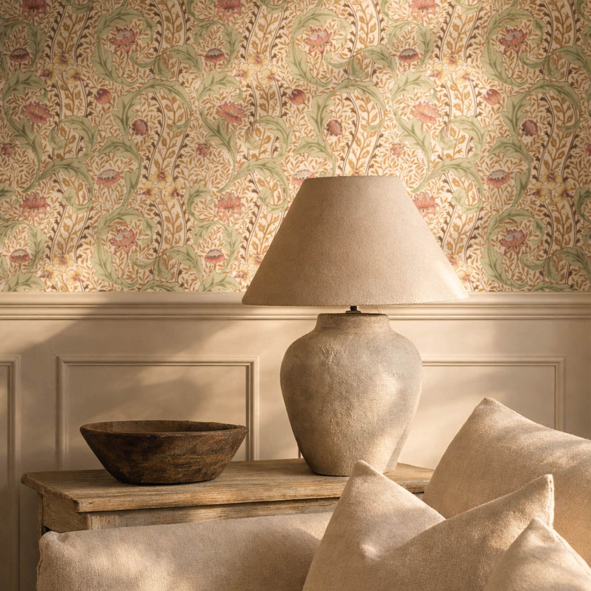 Wild Tulip & Vine in Rose/Linen by Morris & Co.