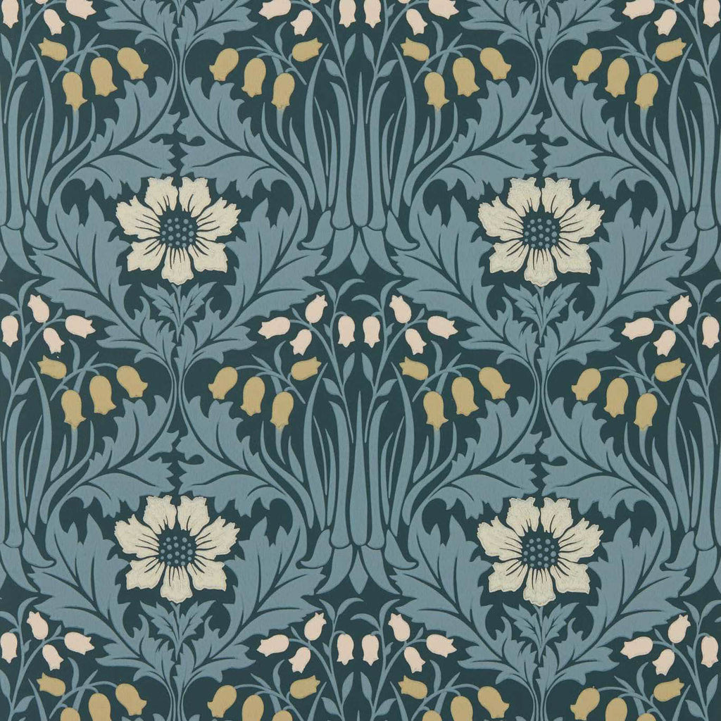 Woodbell & Anemone in Indigo by Morris & Co.