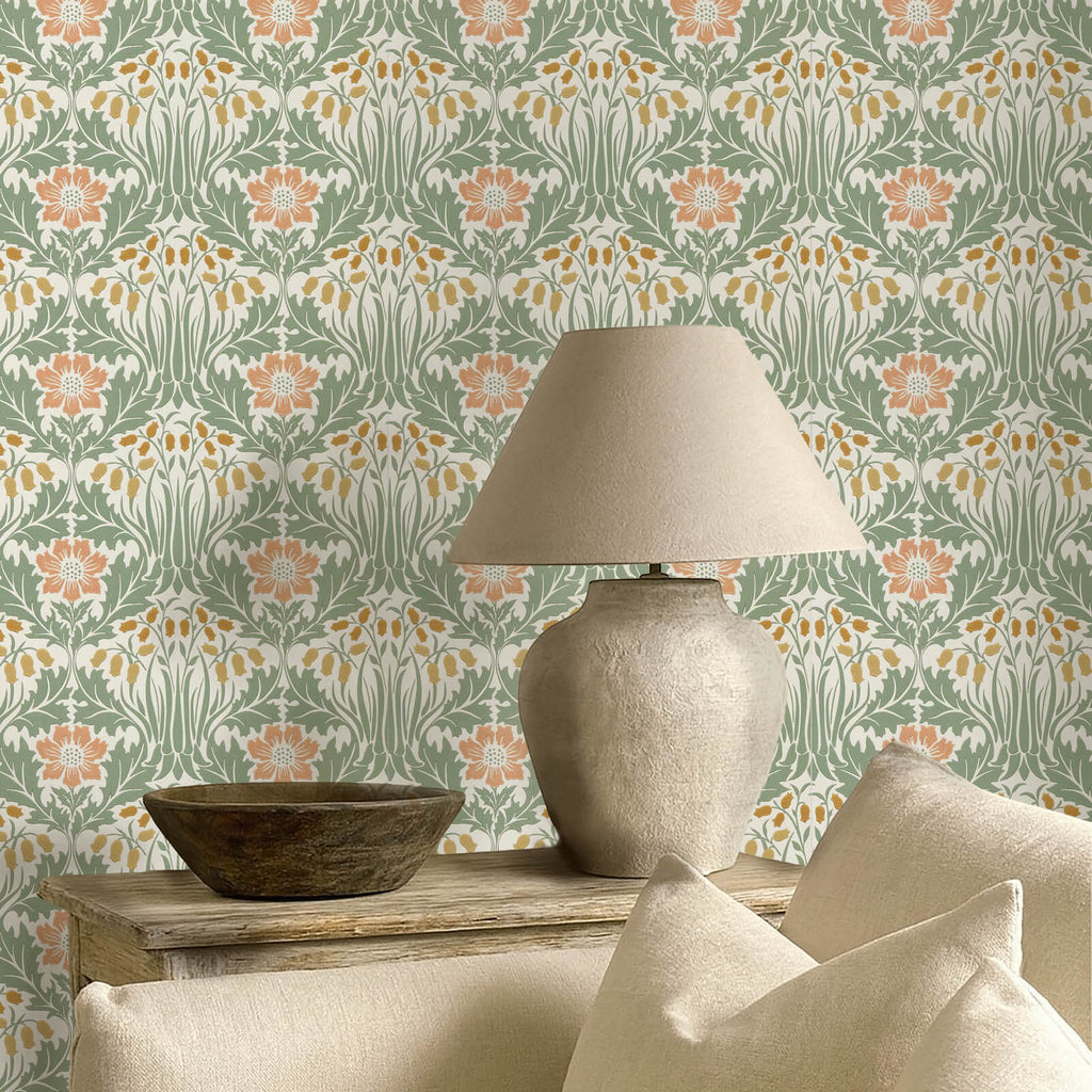 Woodbell & Anemone in Rose/Sage by Morris & Co.