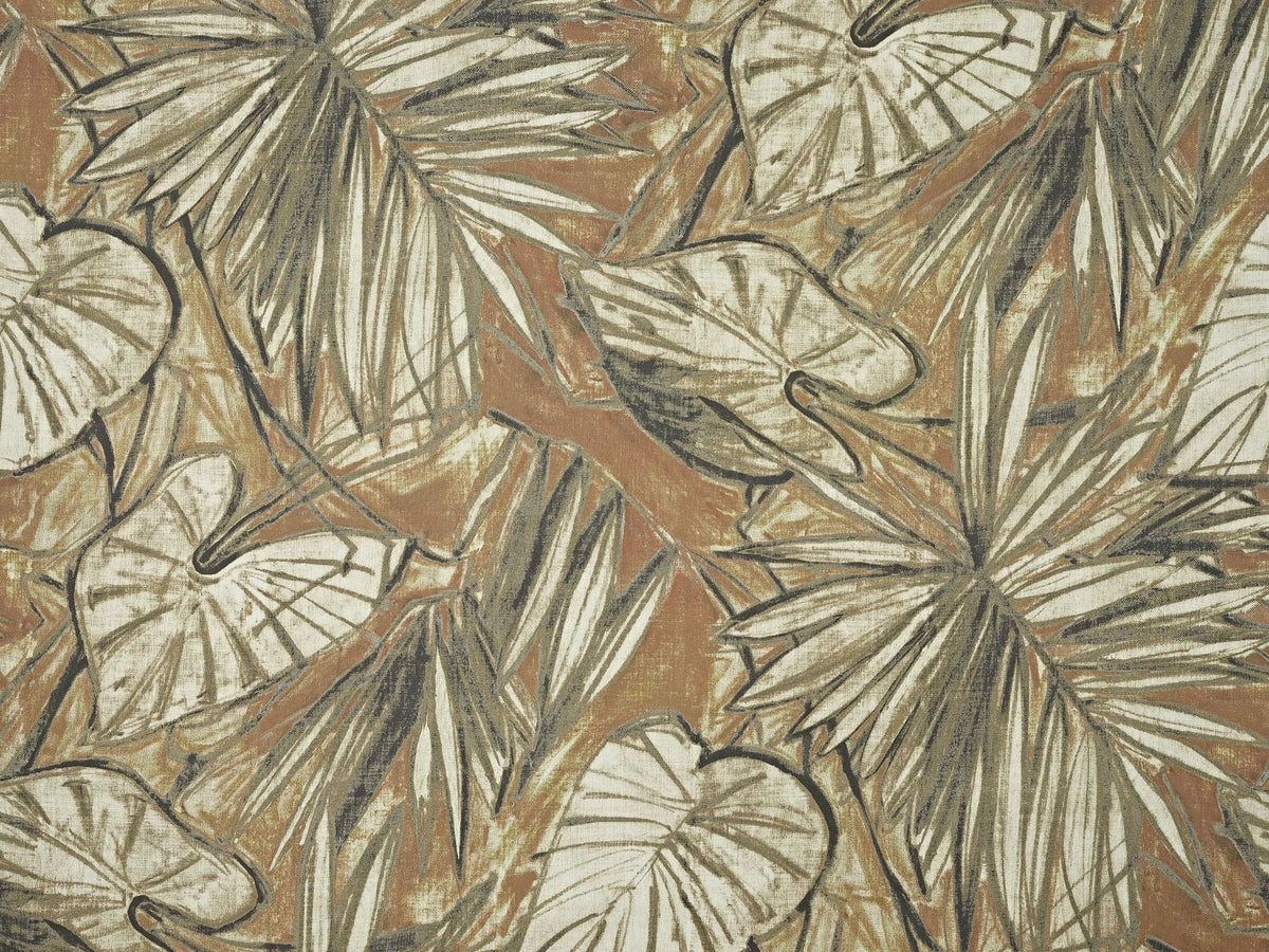 Water lily wallpaper in Terracotta