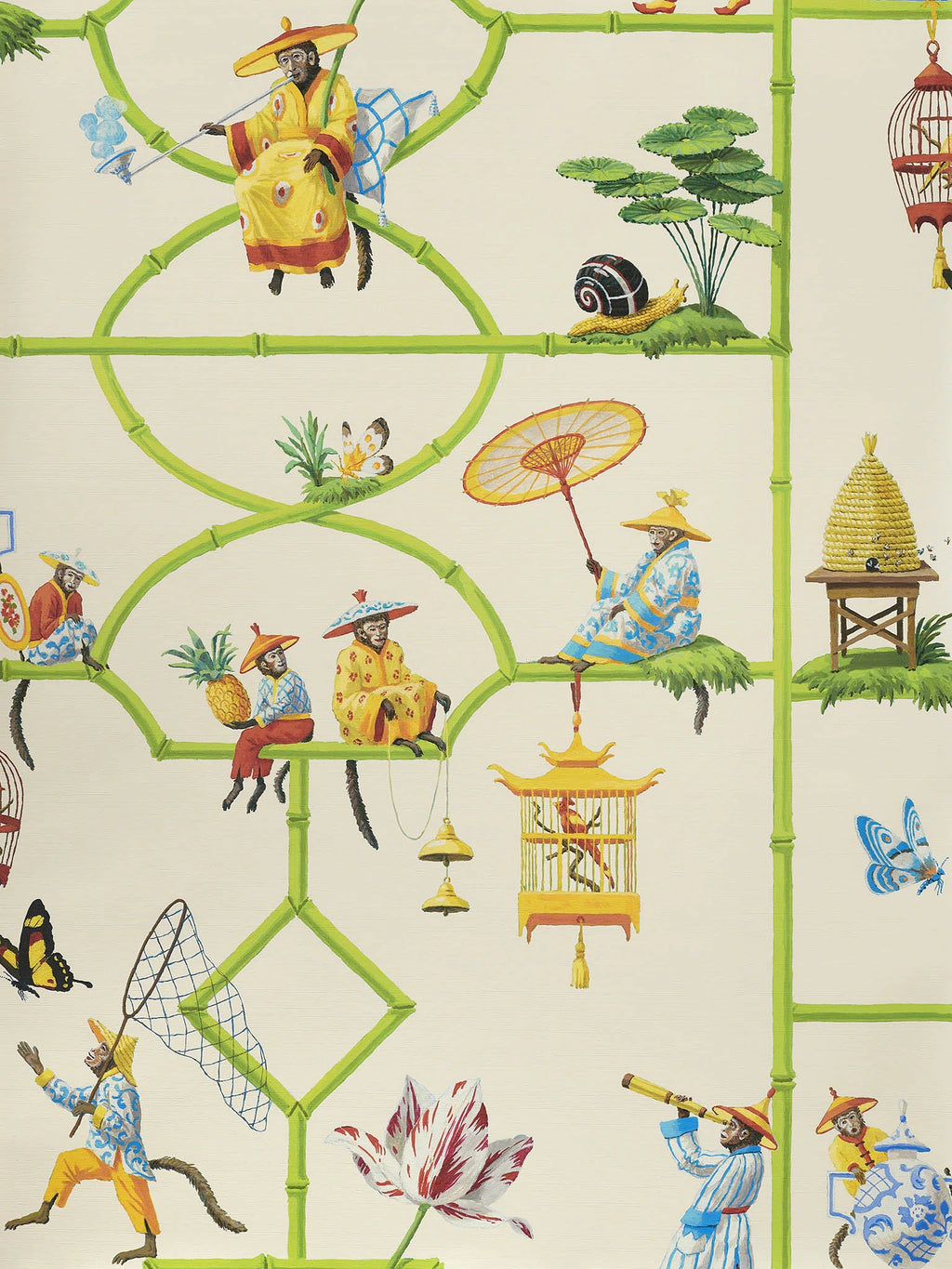 Les singes savants wallpaper in Beige