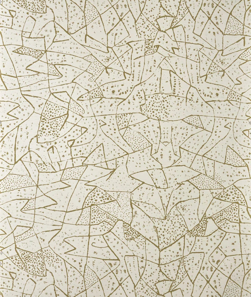 Tapa wallpaper in Ocre