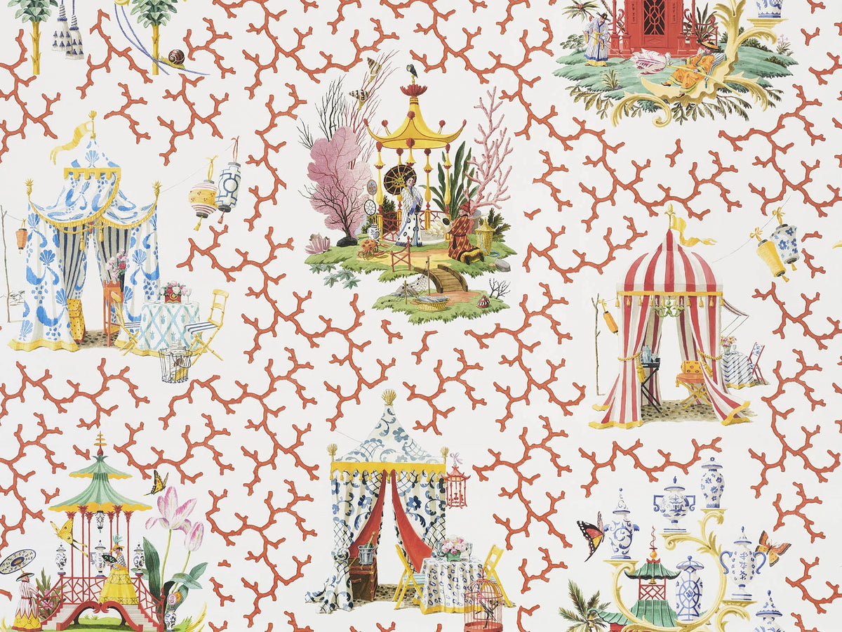Les folies wallpaper in Corail