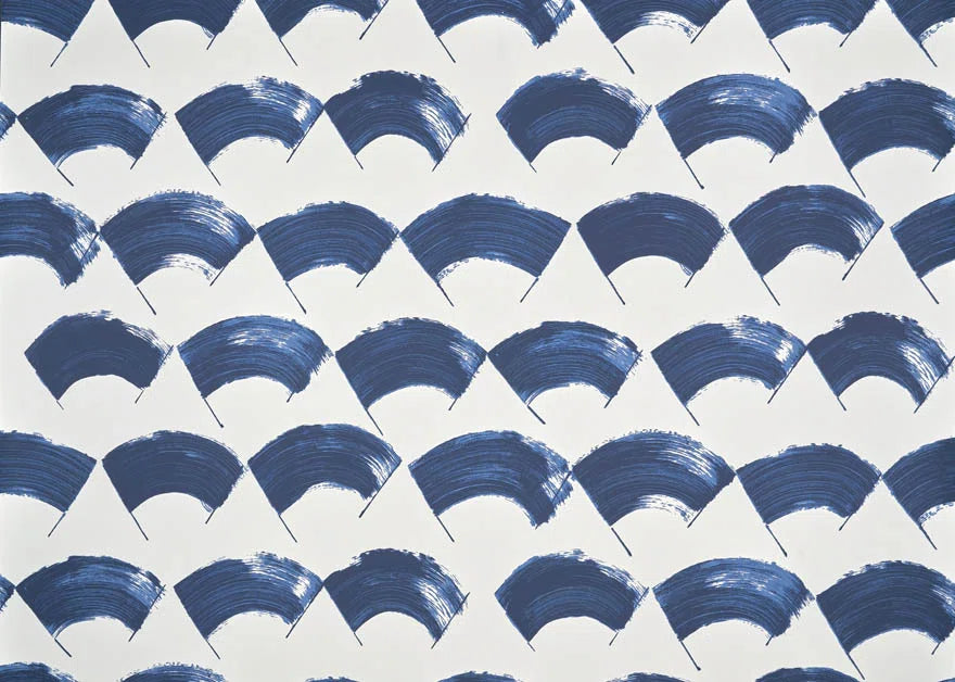 Les eventails wallpaper in Indigo