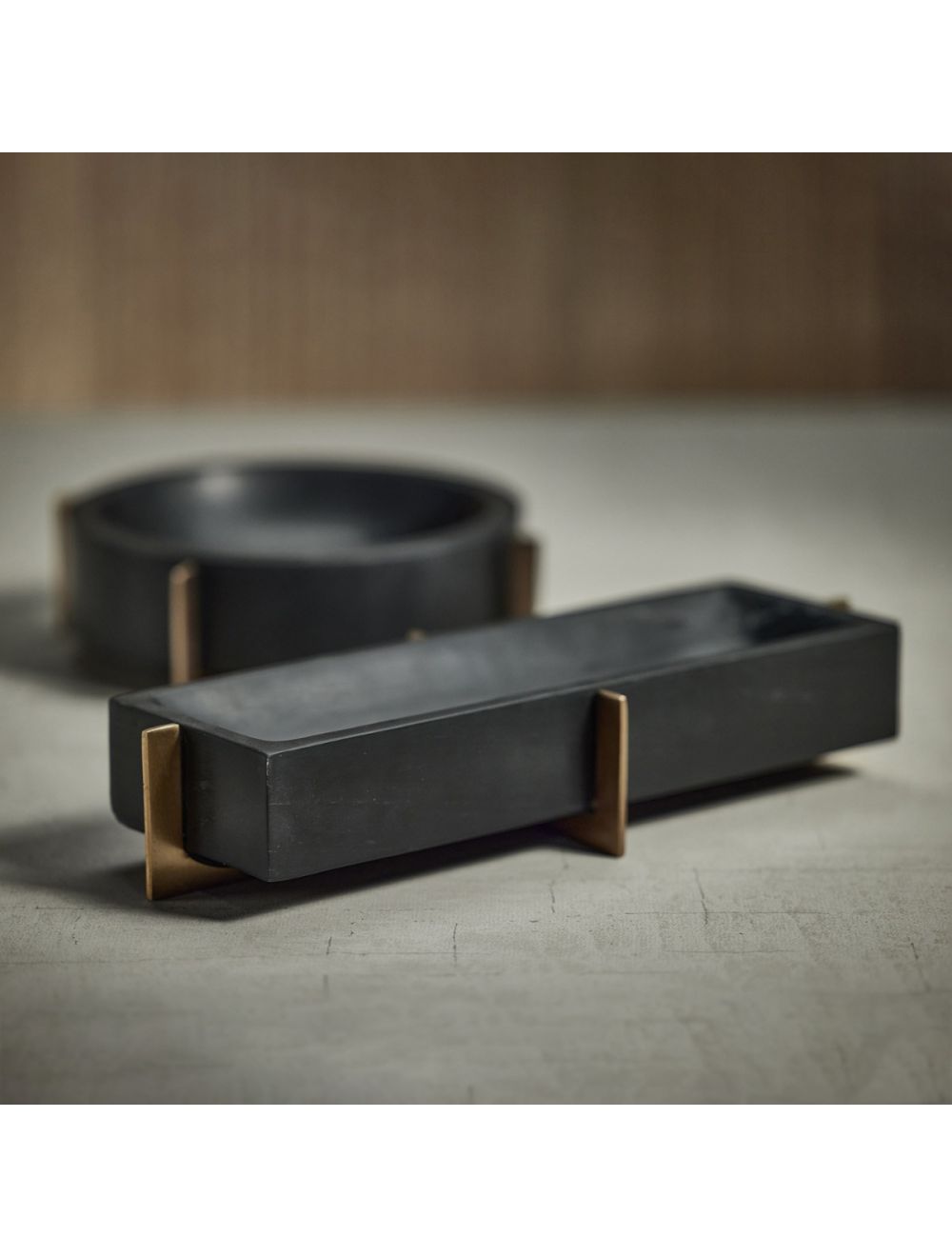 marble tray on metal base