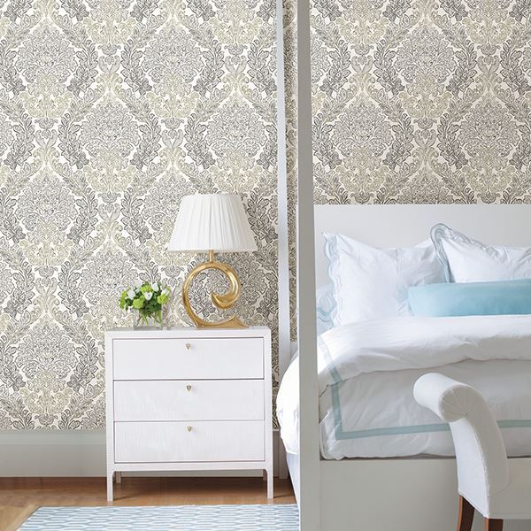 Fontaine Grey Damask
