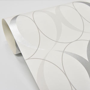 Circulate Light Silver Peel & Stick Wallpaper