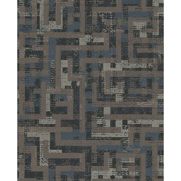 Geometric Dark Brown Tebessa Wallpaper