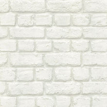 Load image into Gallery viewer, Chugach White Whitewashed Brick Wallpaper